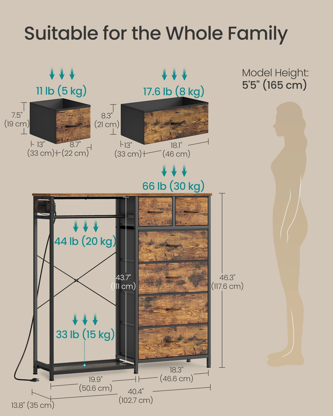 Hanging Closet Organizer with LED Lights and Charging Station - image 10