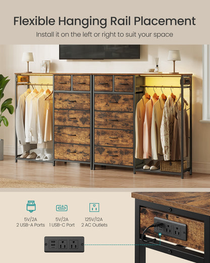 Hanging Closet Organizer with LED Lights and Charging Station - image 12