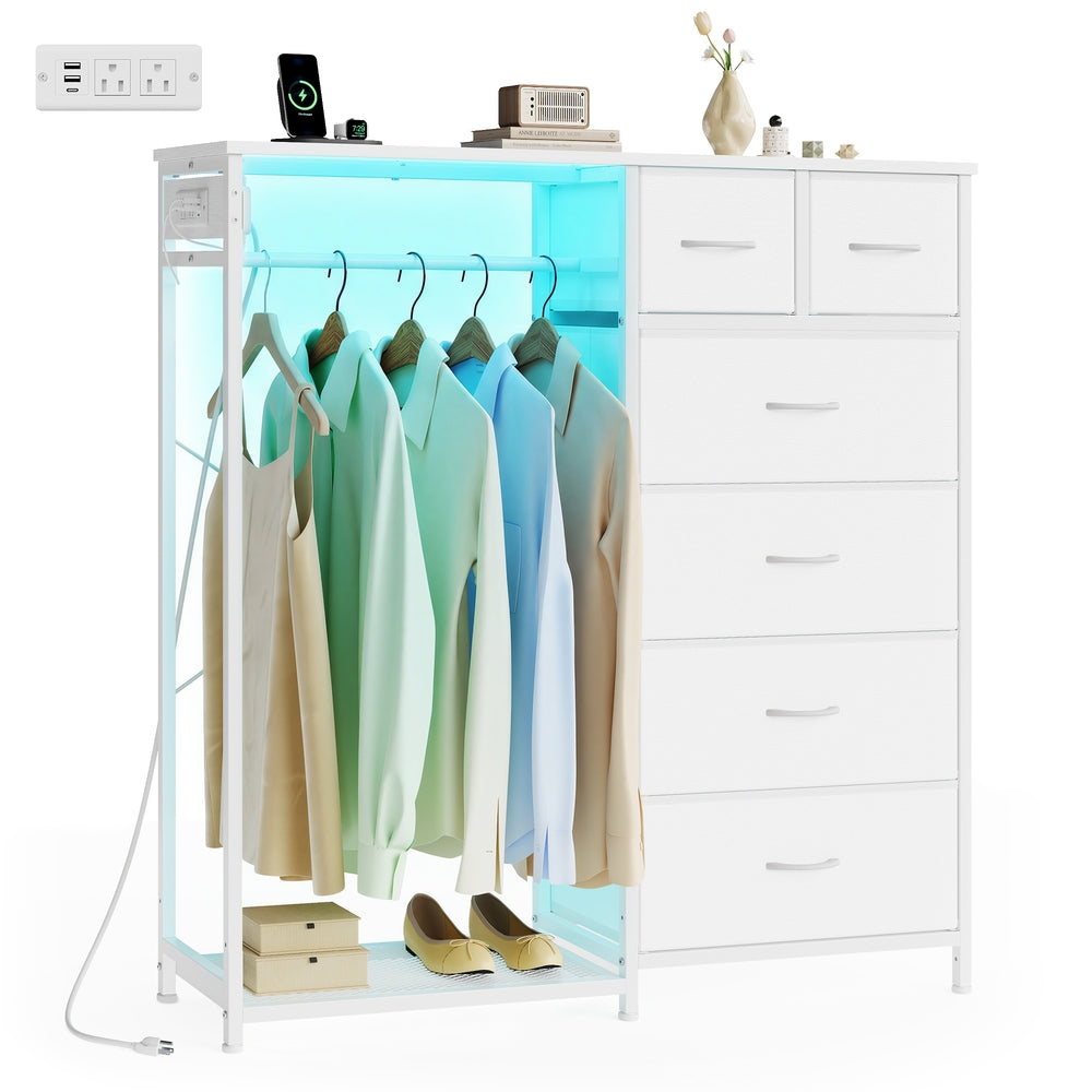 Hanging Closet Organizer with LED Lights and Charging Station - image 15