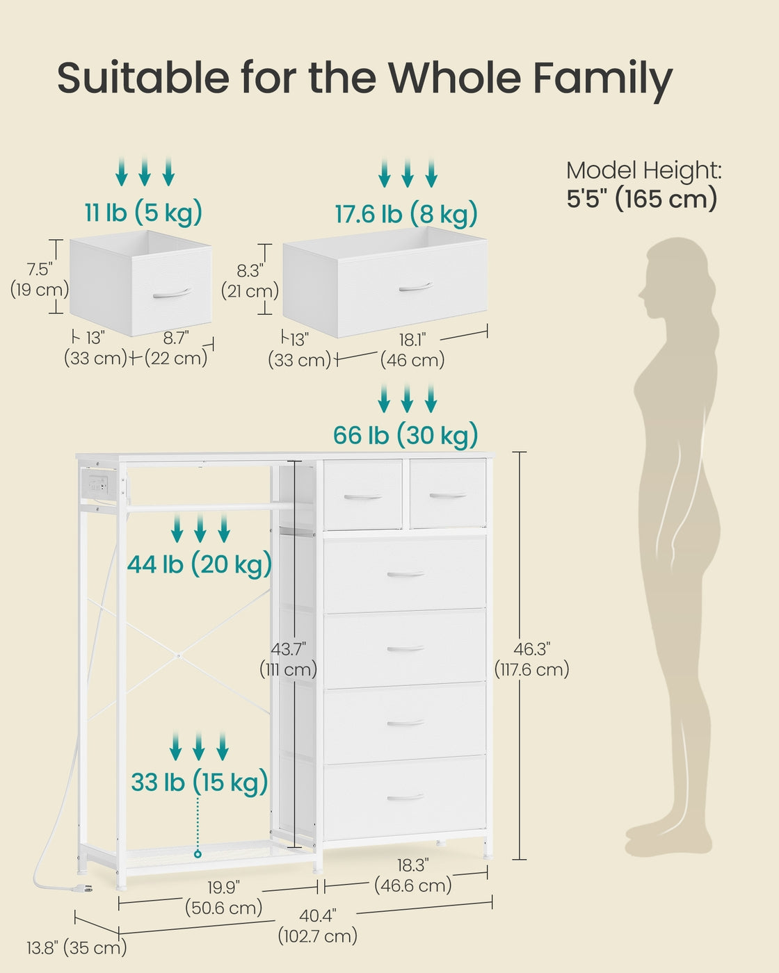 Hanging Closet Organizer with LED Lights and Charging Station - image 17