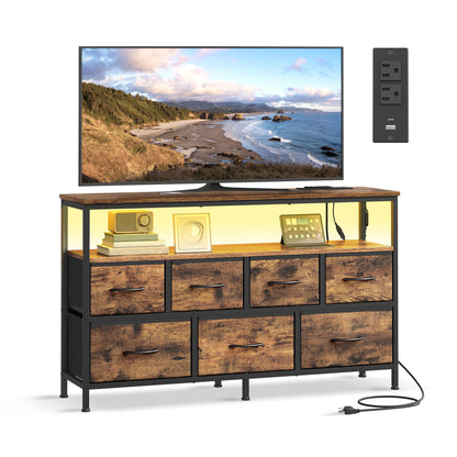 Dresser with App-Controlled LED Lights, 7 Fabric Drawers Dresser, 11.8"D x 44.8"W x 26.8"H (7 Drawers) - image 4