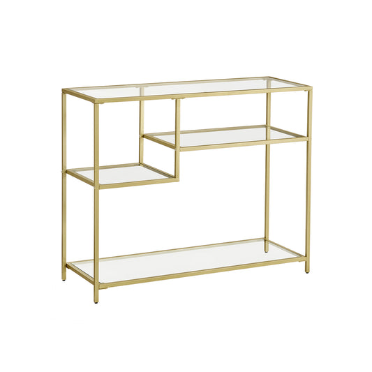 Tempered Glass Console Table with Shelves - image 1