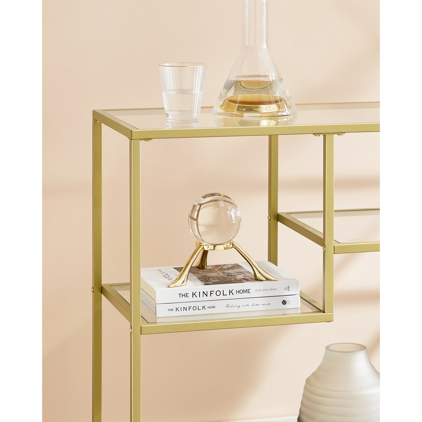 Tempered Glass Console Table with Shelves - image 5