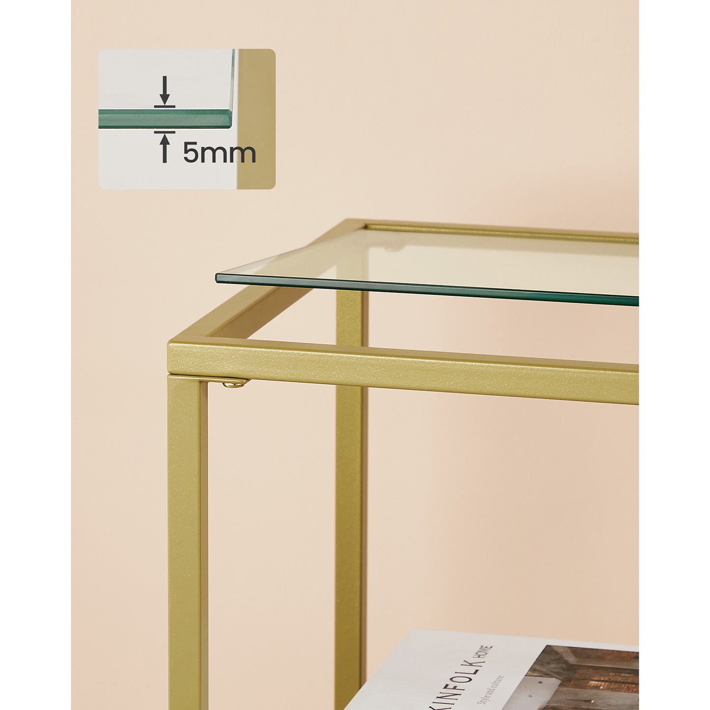 Tempered Glass Console Table with Shelves - image 7