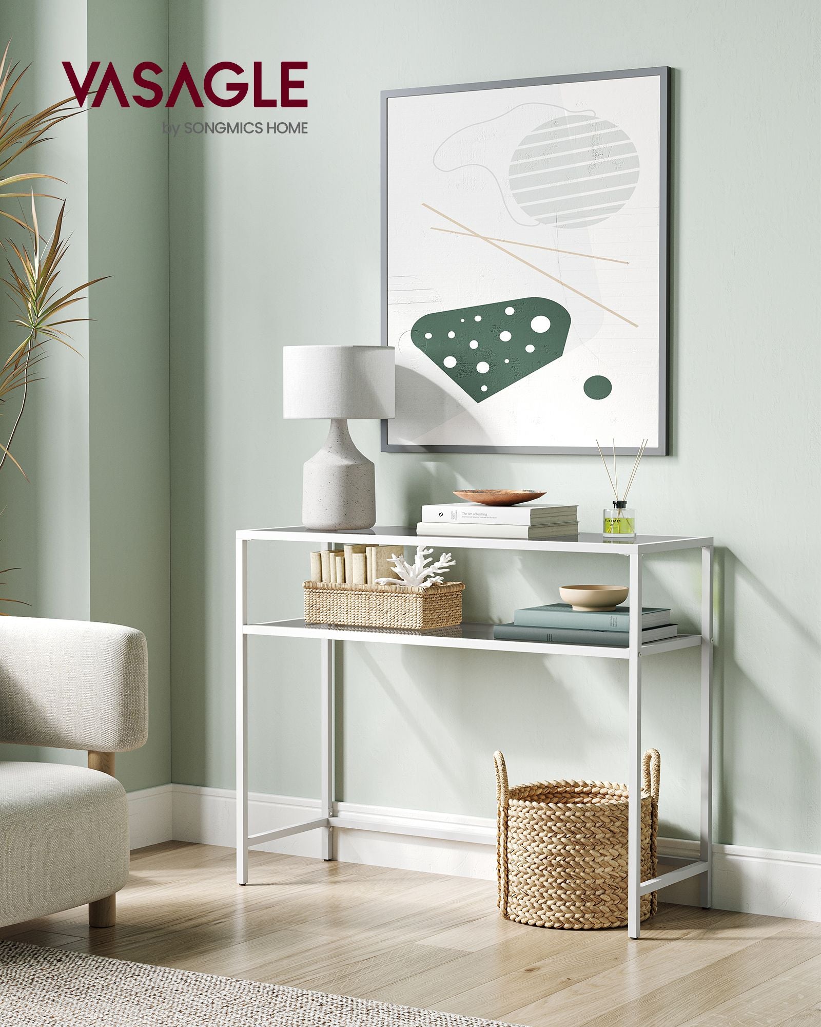 Entrance Table with Tempered Glass Table Top and Adjustable Legs - image 2