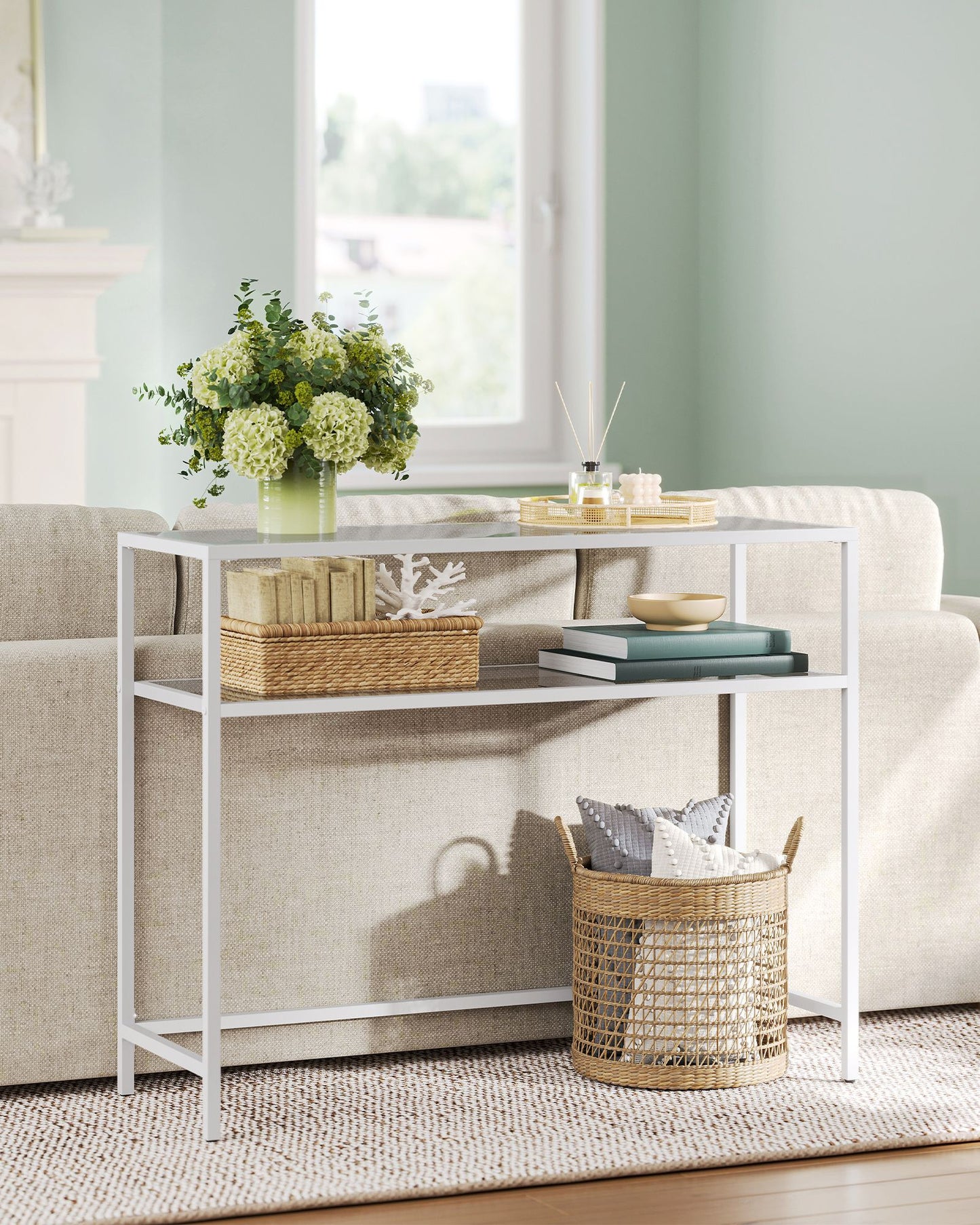 Entrance Table with Tempered Glass Table Top and Adjustable Legs - image 3