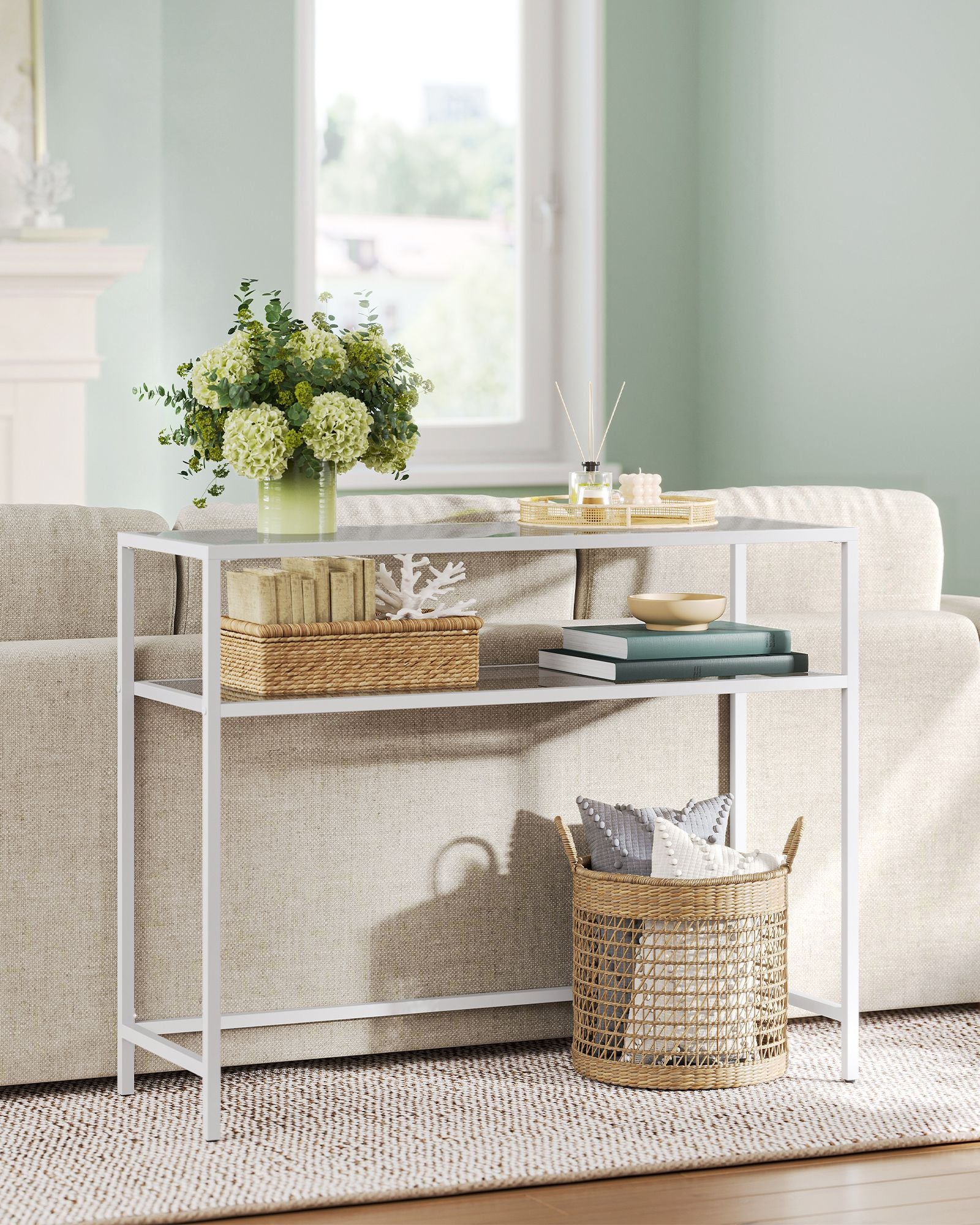 Entrance Table with Tempered Glass Table Top and Adjustable Legs - image 3