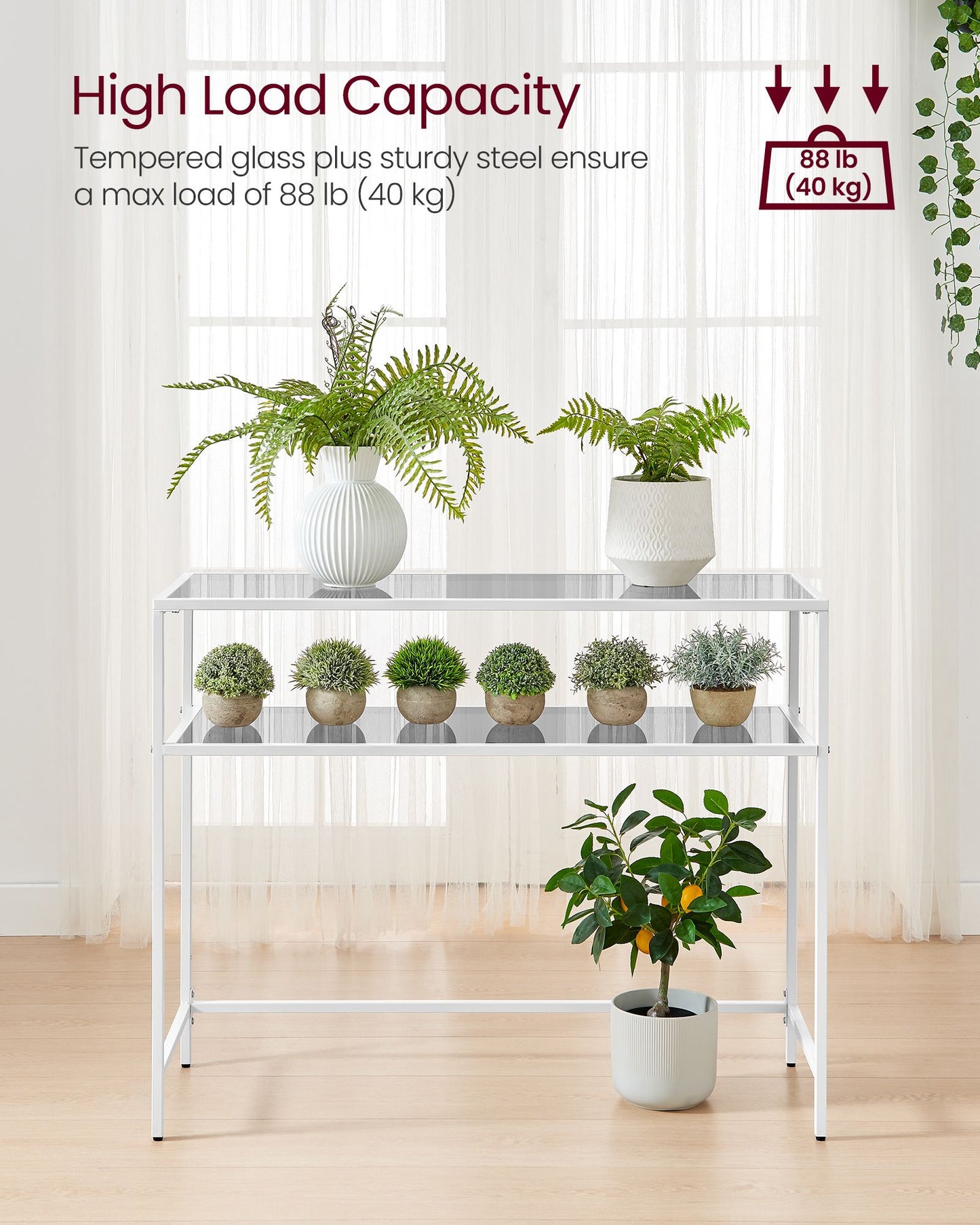 Entrance Table with Tempered Glass Table Top and Adjustable Legs - image 4