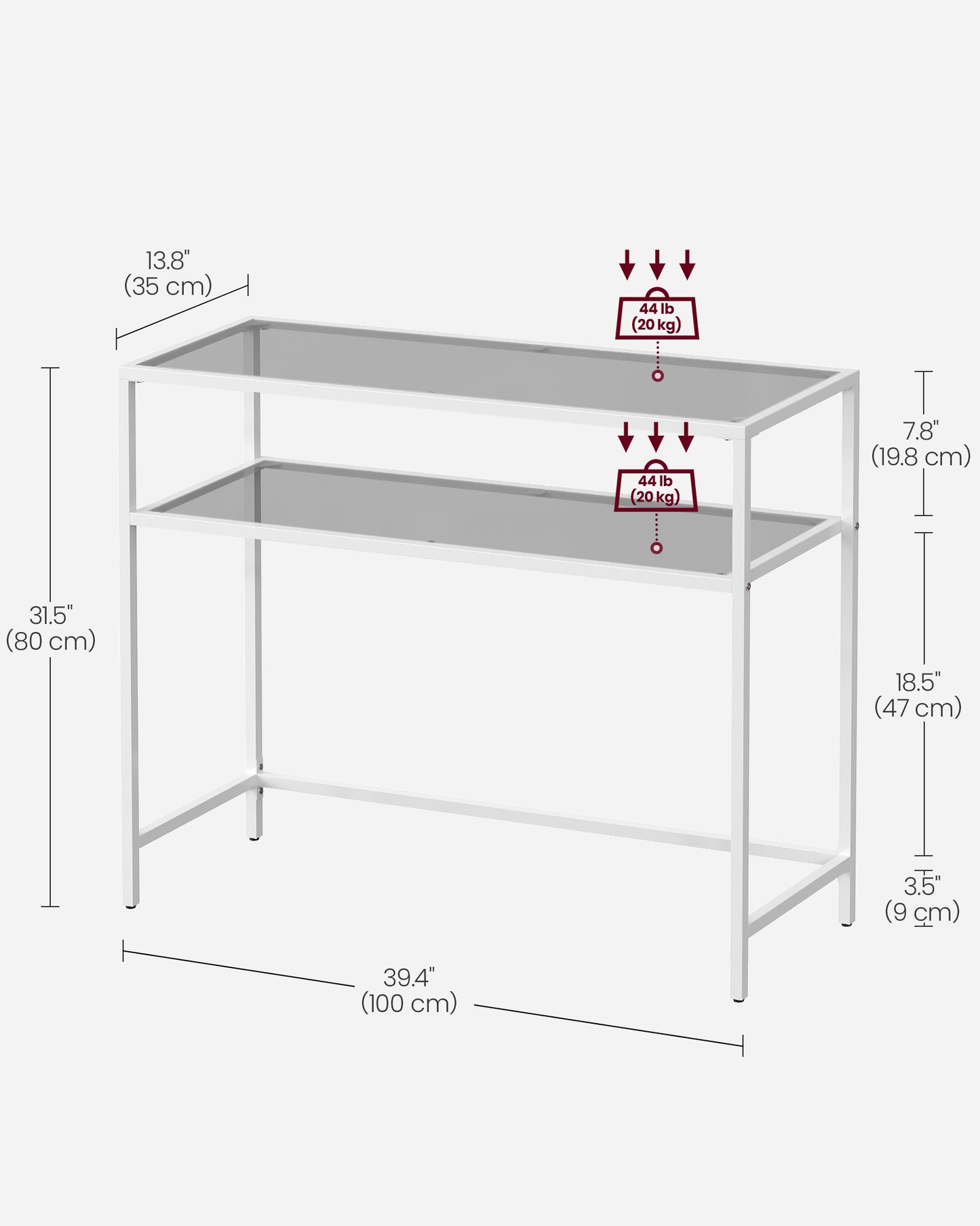 Entrance Table with Tempered Glass Table Top and Adjustable Legs - image 6