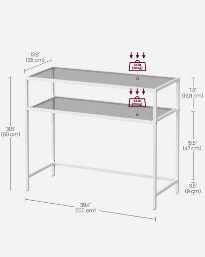 Entrance Table with Tempered Glass Table Top and Adjustable Legs - image 6