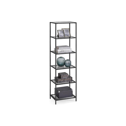 6-Tier Bookcase, Slim Shelving Unit - image 1