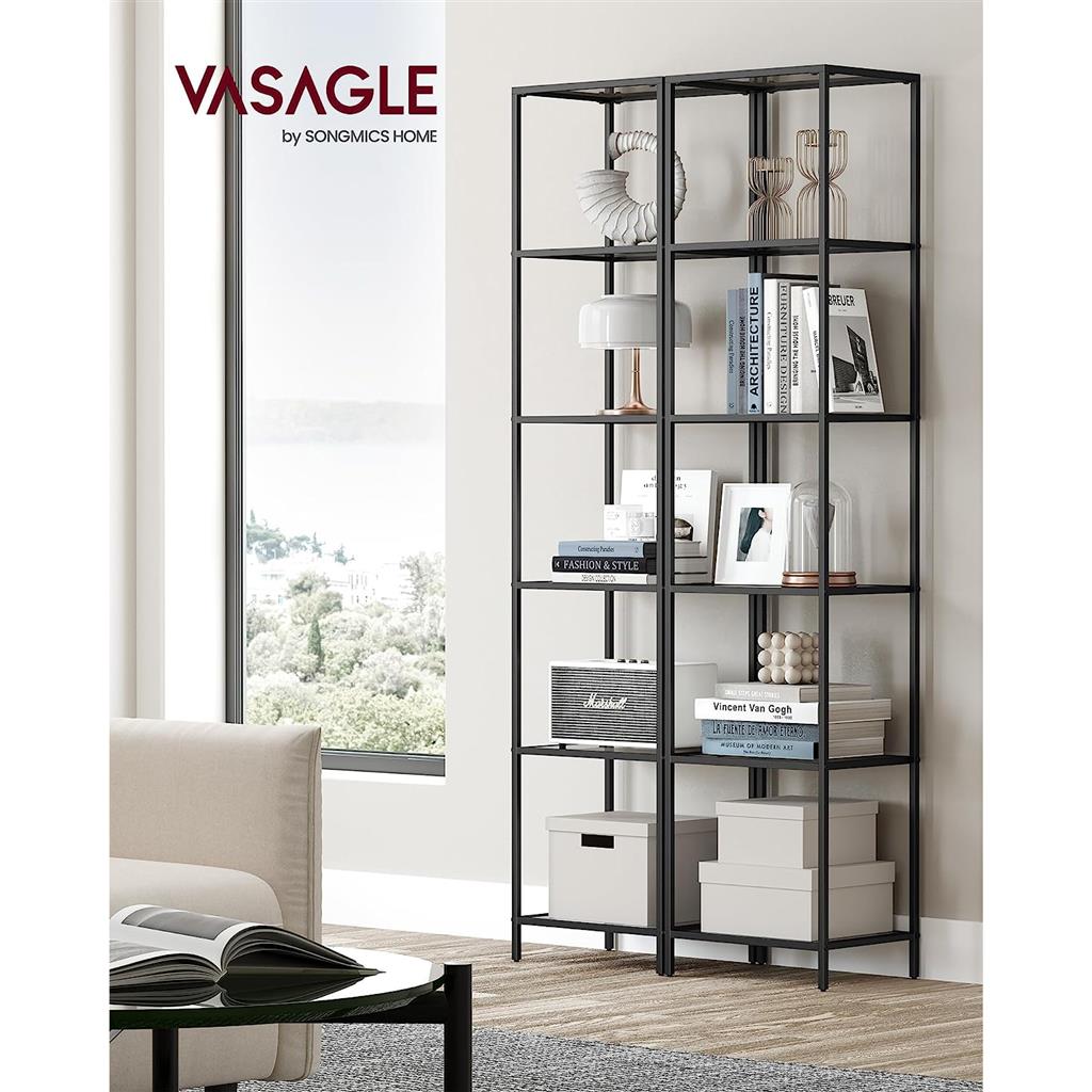 6-Tier Bookcase, Slim Shelving Unit - image 3