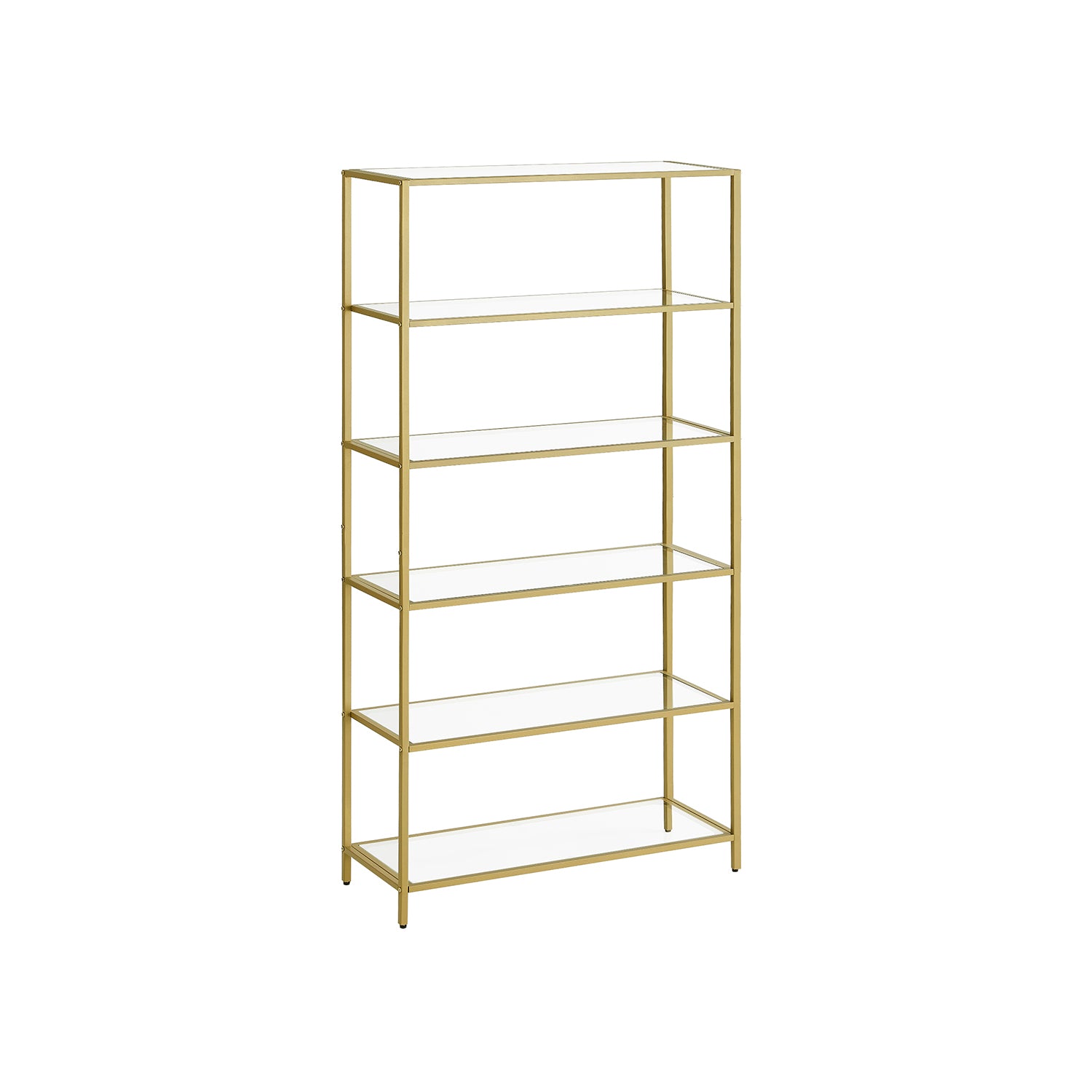 6-Tier Glass Shelf Metallic Gold - image 1