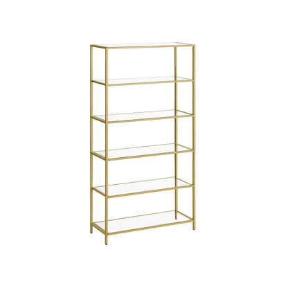 6-Tier Glass Shelf Metallic Gold - image 1