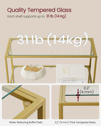 6-Tier Glass Shelf Metallic Gold - image 4