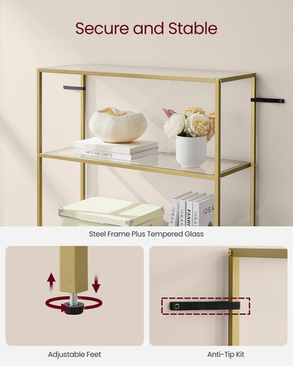 6-Tier Glass Shelf Metallic Gold - image 5