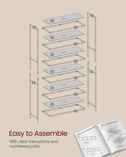 6-Tier Glass Shelf Metallic Gold - image 7