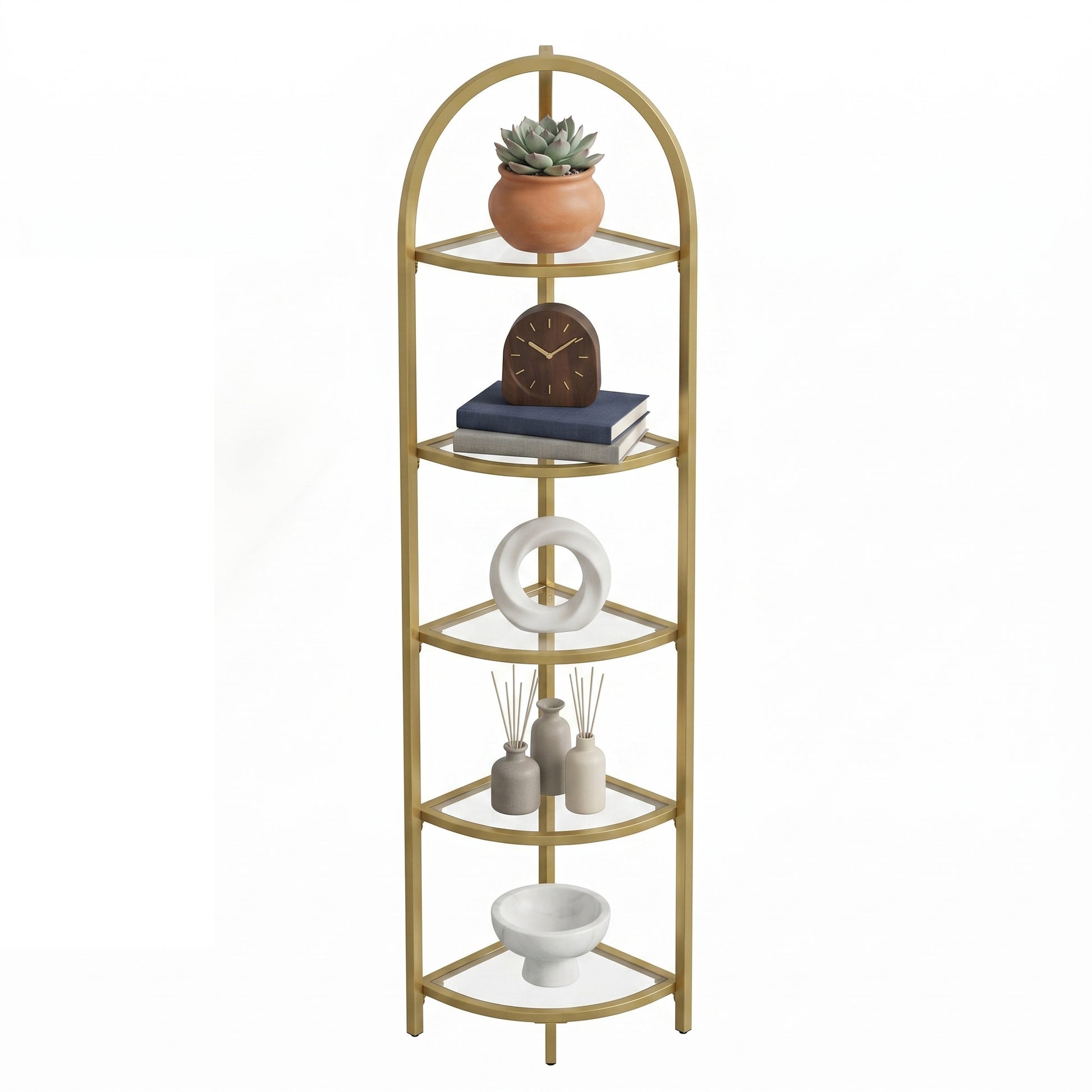 5-Tier Corner Shelf Stand, Corner Bookshelf, Bathroom Organizer - image 2