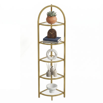 5-Tier Corner Shelf Stand, Corner Bookshelf, Bathroom Organizer - image 2