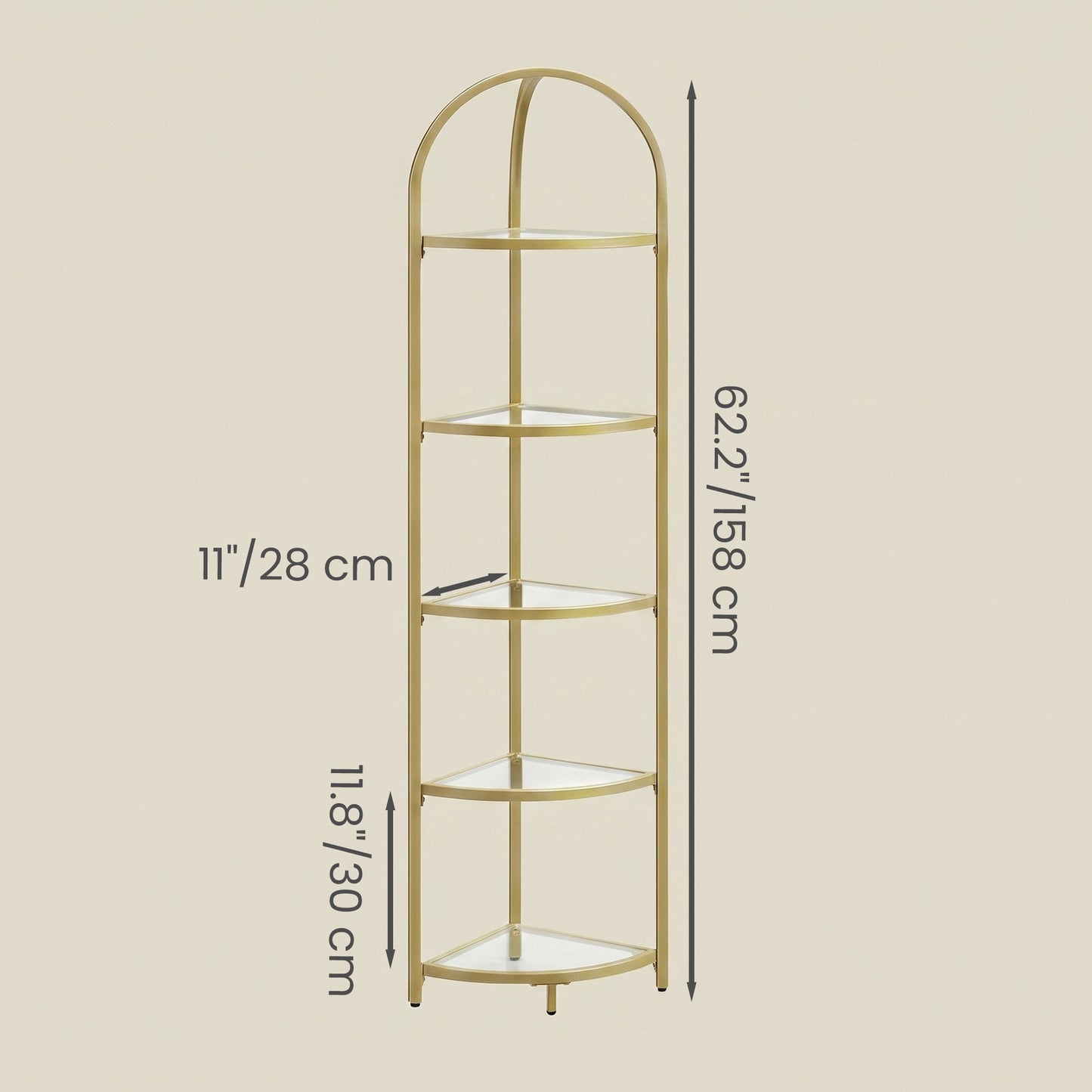 5-Tier Corner Shelf Stand, Corner Bookshelf, Bathroom Organizer - image 3