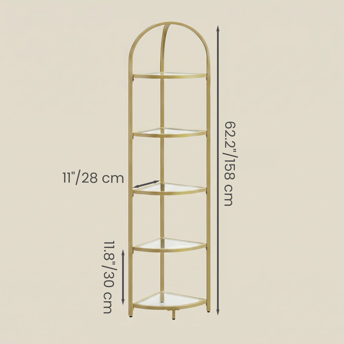 5-Tier Corner Shelf Stand, Corner Bookshelf, Bathroom Organizer - image 3