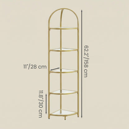 5-Tier Corner Shelf Stand, Corner Bookshelf, Bathroom Organizer - image 3