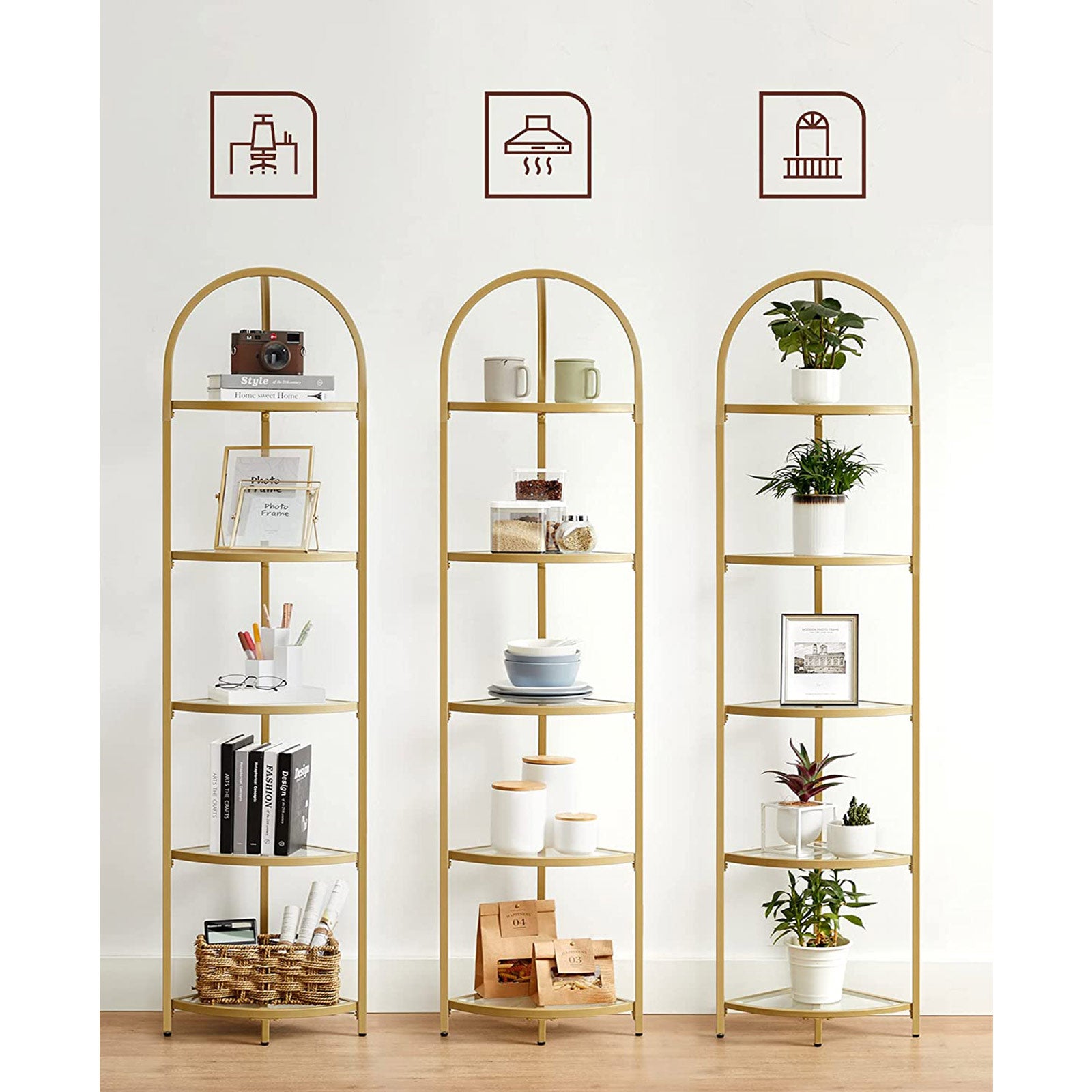 Golden 5 Tier Corner Shelf Unit - image 4