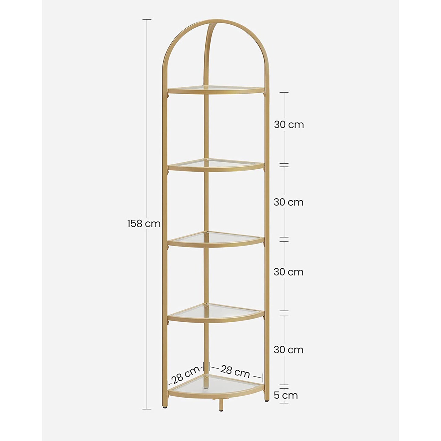 Golden 5 Tier Corner Shelf Unit - image 5
