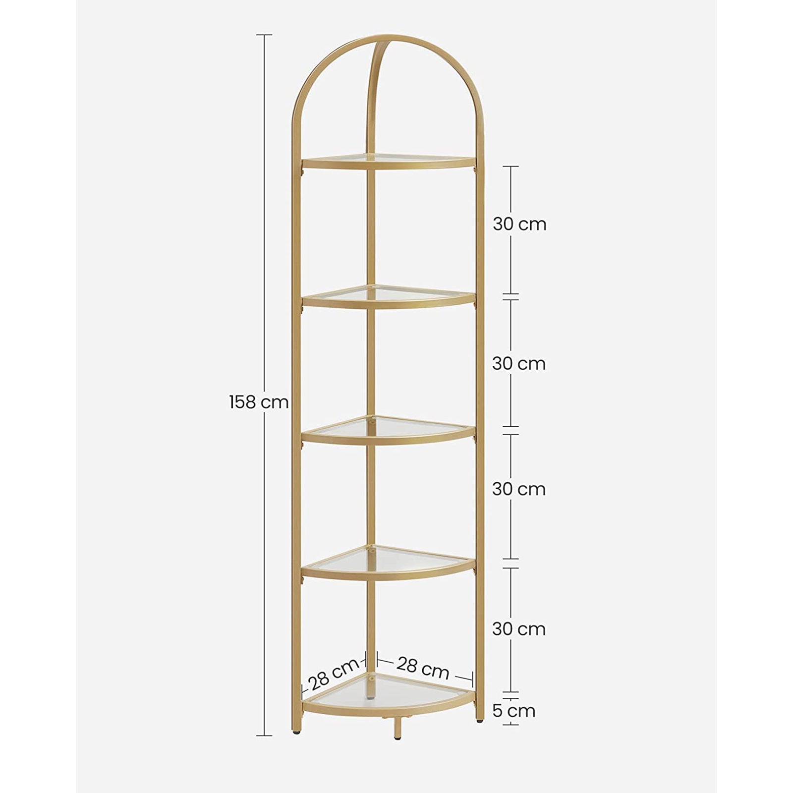 Golden 5 Tier Corner Shelf Unit - image 5