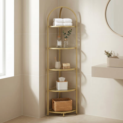 5-Tier Corner Shelf Stand, Corner Bookshelf, Bathroom Organizer - image 5