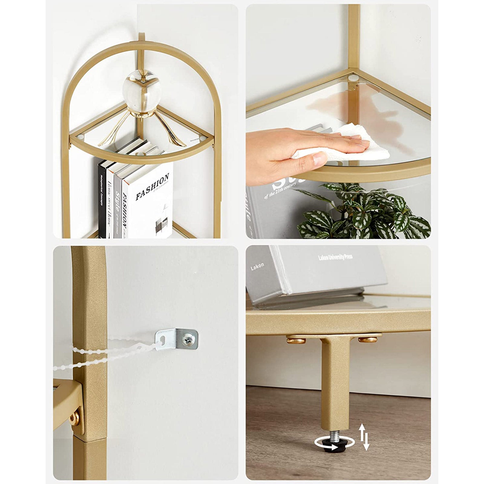 Golden 5 Tier Corner Shelf Unit - image 7