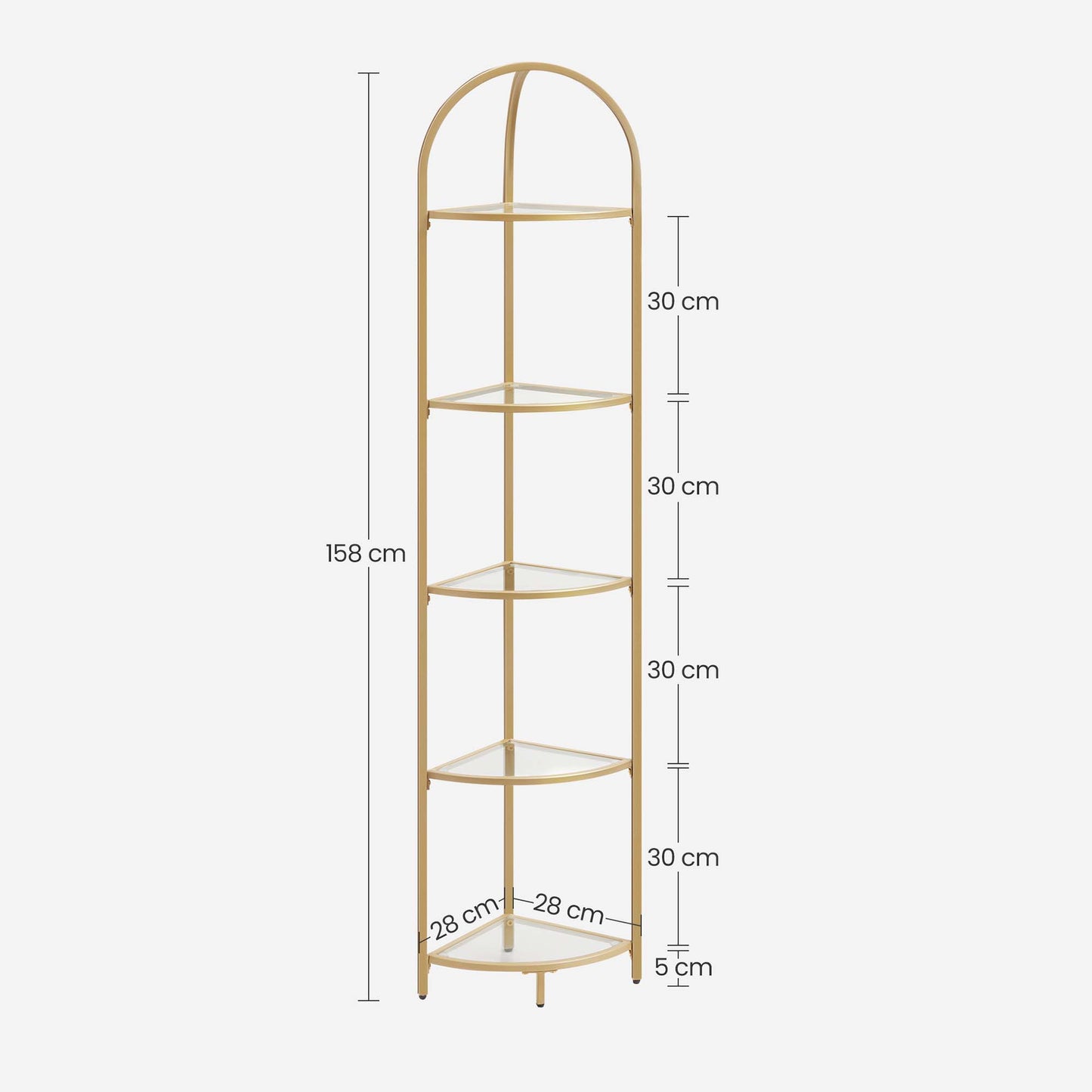 Golden 5 Tier Corner Shelf Unit - image 8