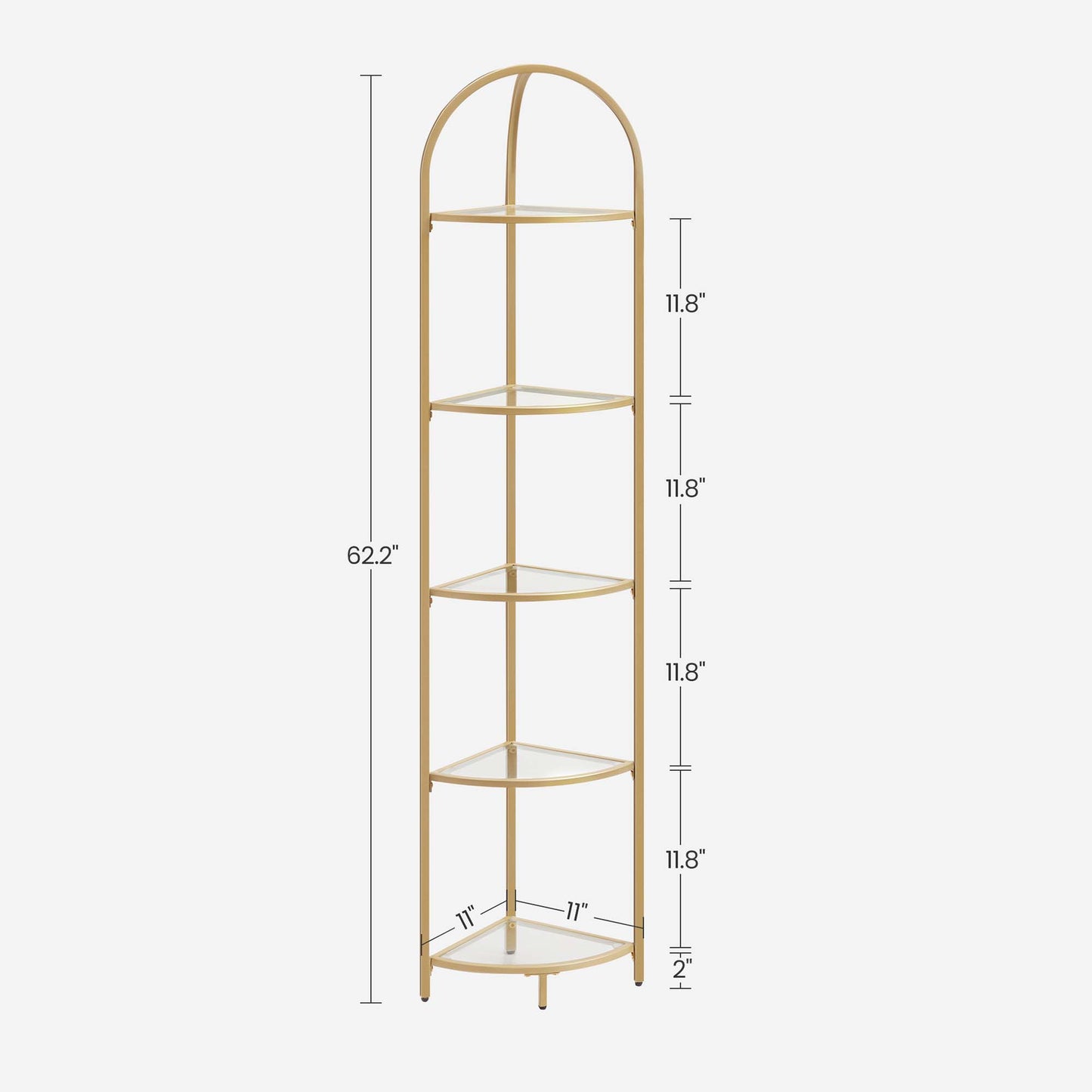 Golden 5 Tier Corner Shelf Unit - image 9