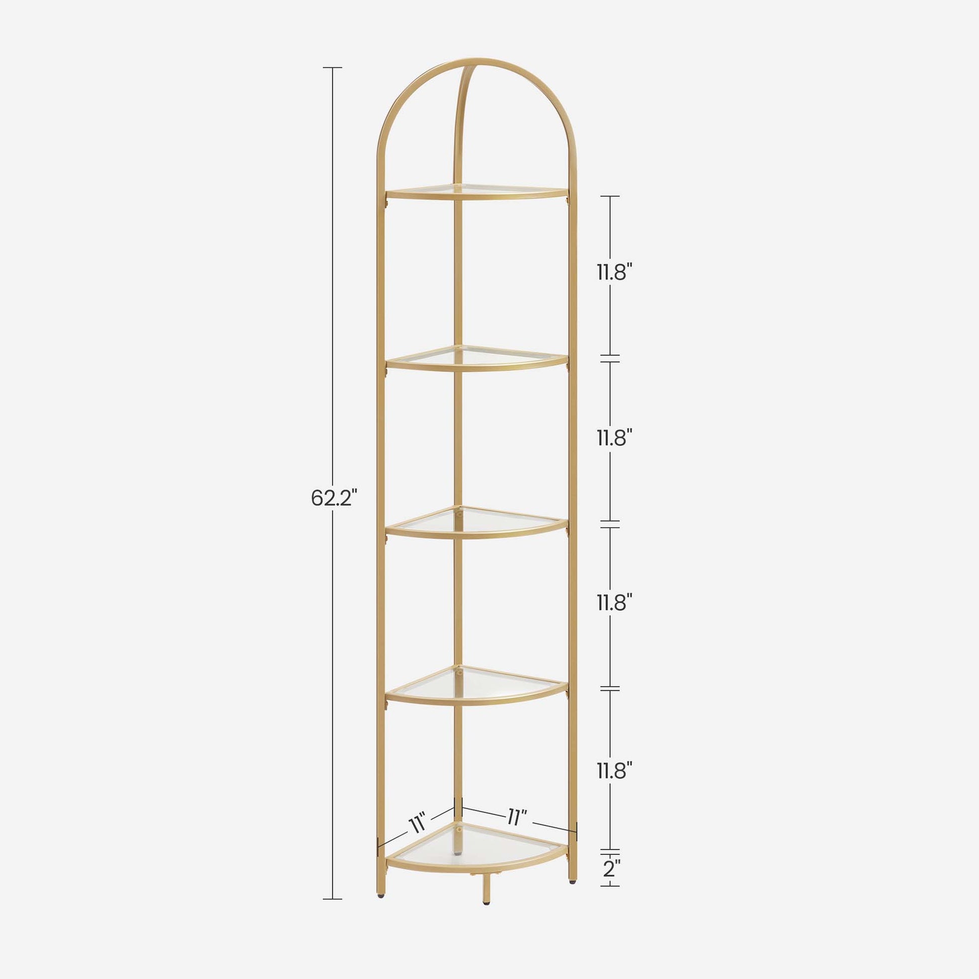 Golden 5 Tier Corner Shelf Unit - image 9