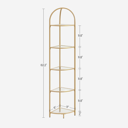 Golden 5 Tier Corner Shelf Unit - image 9
