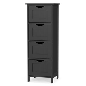 Slim Bathroom Storage Cabinet with 4 Drawers Black - image 7