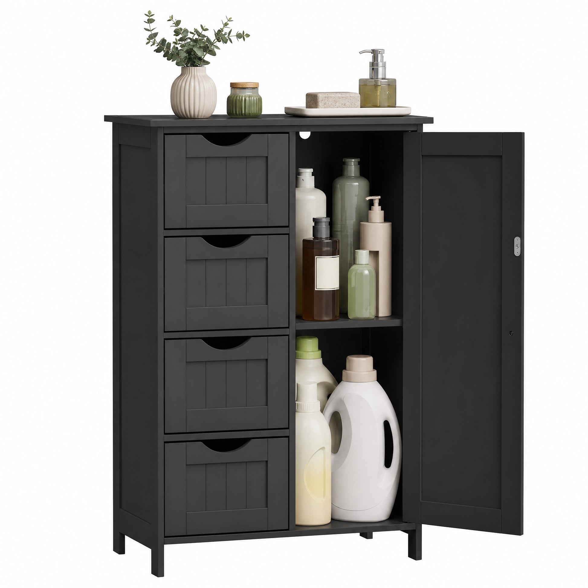 Bathroom Floor Storage Cabinet, Bathroom Storage Unit with 4 Drawers - image 14
