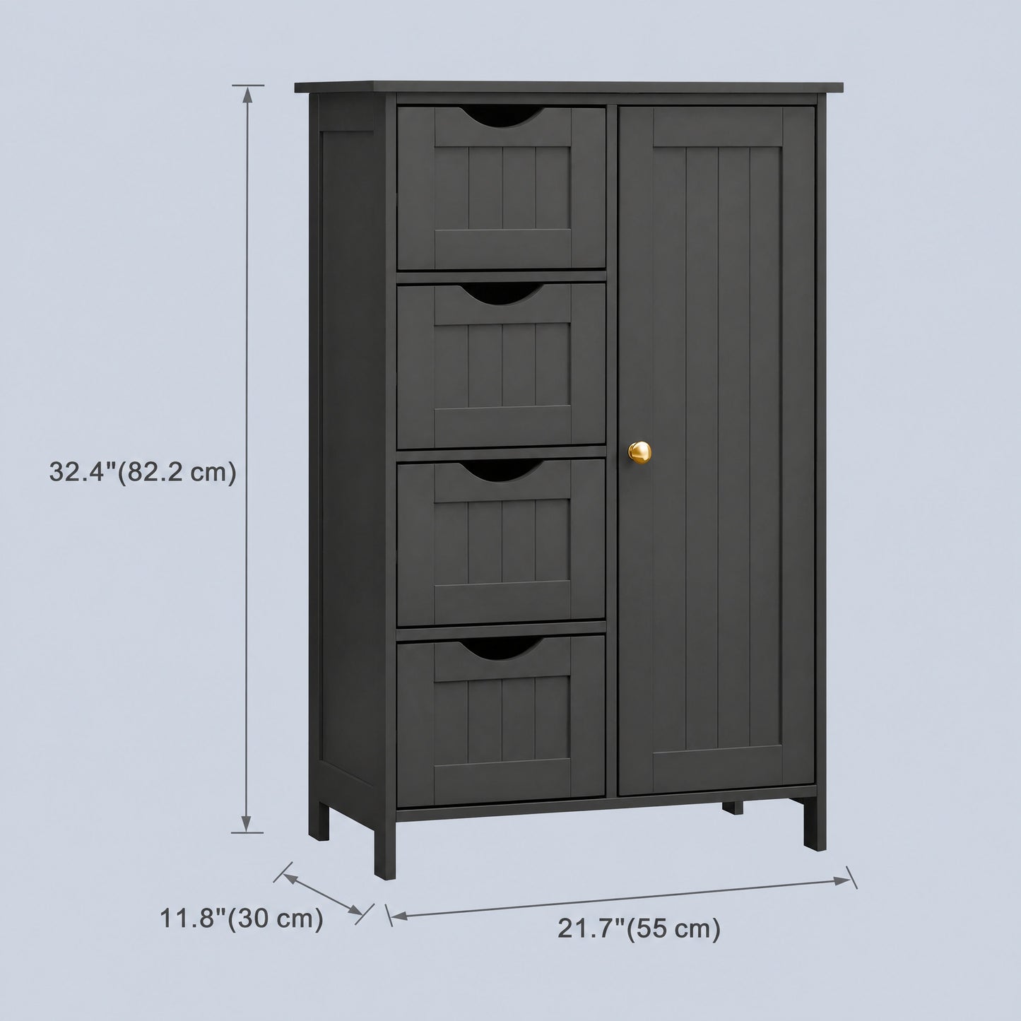 Bathroom Floor Storage Cabinet, Bathroom Storage Unit with 4 Drawers - image 15