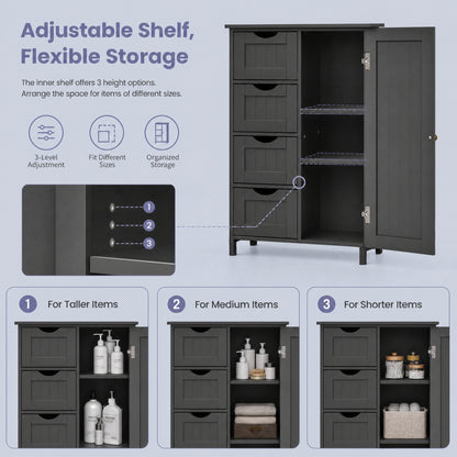 Bathroom Floor Storage Cabinet, Bathroom Storage Unit with 4 Drawers - image 20
