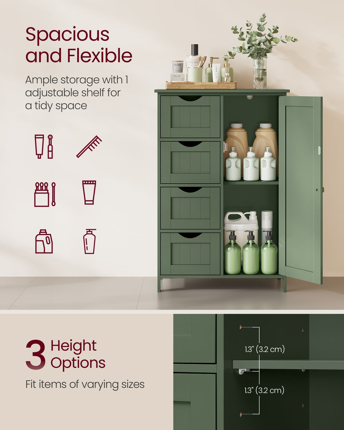 Storage Cabinet with Drawers and Door - image 10