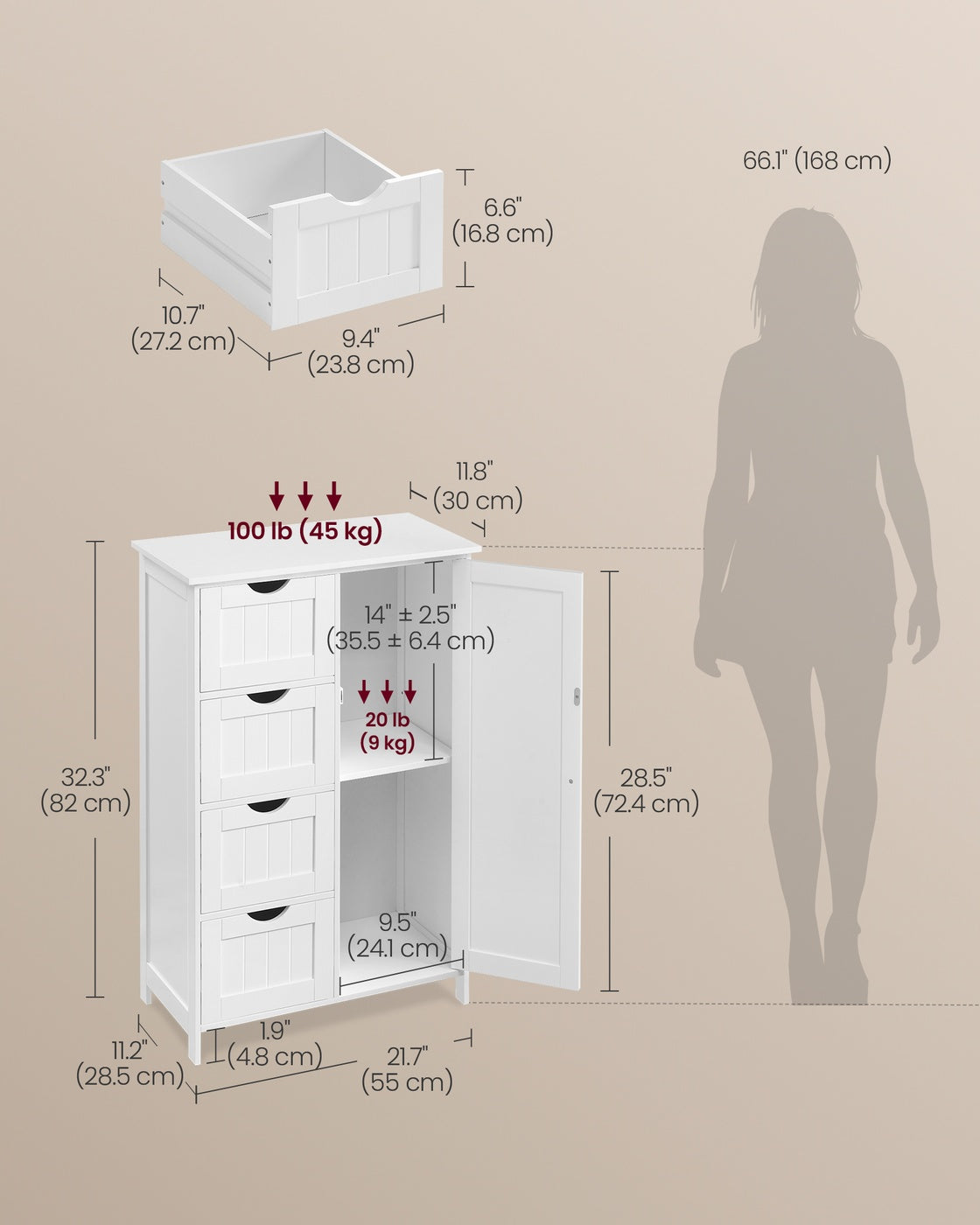 Storage Cabinet with Drawers and Door - image 6