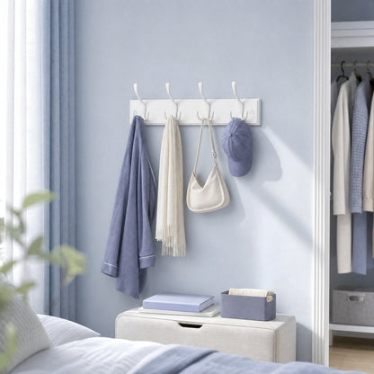 Wall Mounted Coat Hooks, White
