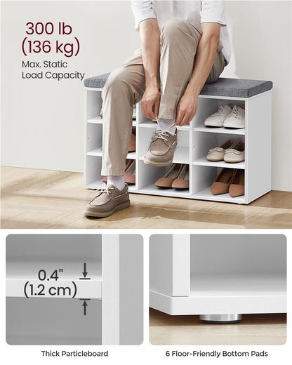 Shoe Bench with 9 Compartments