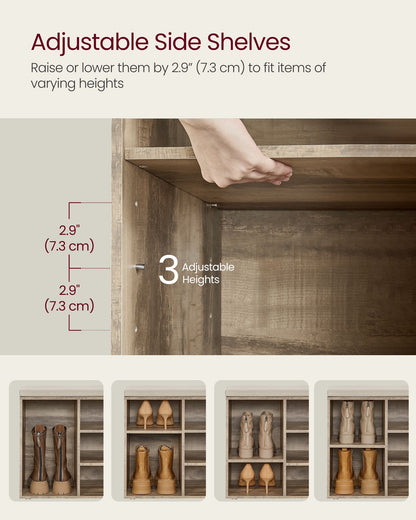 Shoe Bench, Storage Bench with Padded Seat