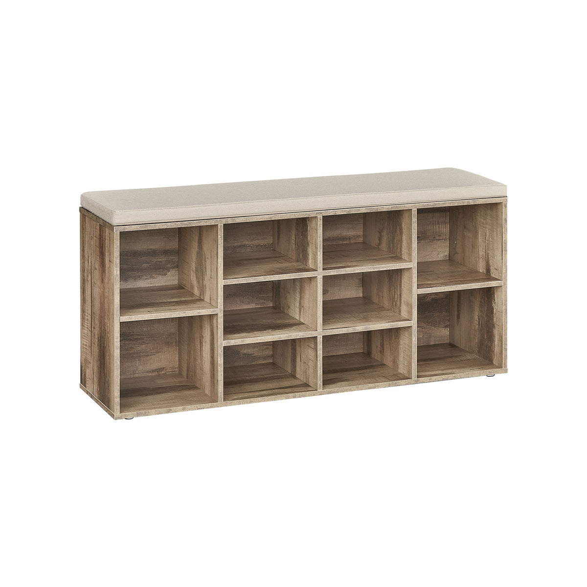 Storage Bench with Padded Seat and 9 Compartments Black - image 28