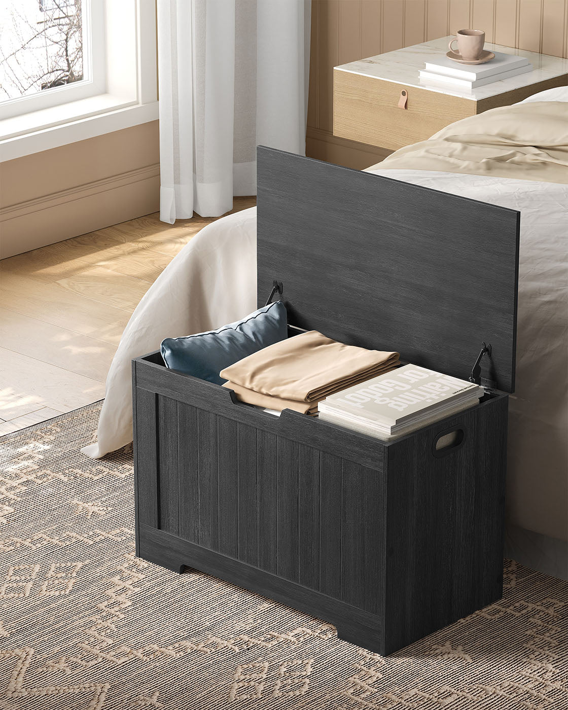 29.9 Inches Width Storage Chest with 2 Safety Hinges - HWLEXTRA 
