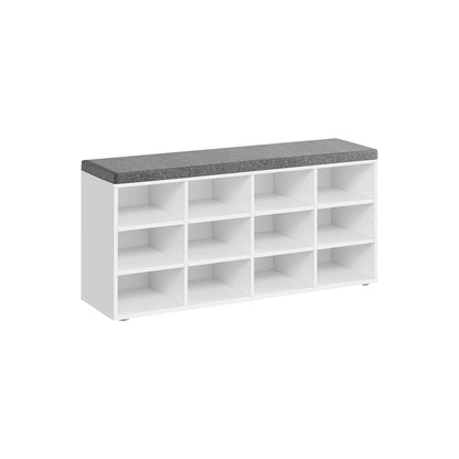 Shoe Bench with Cushion and 12 Compartments Rustic Brown - image 11