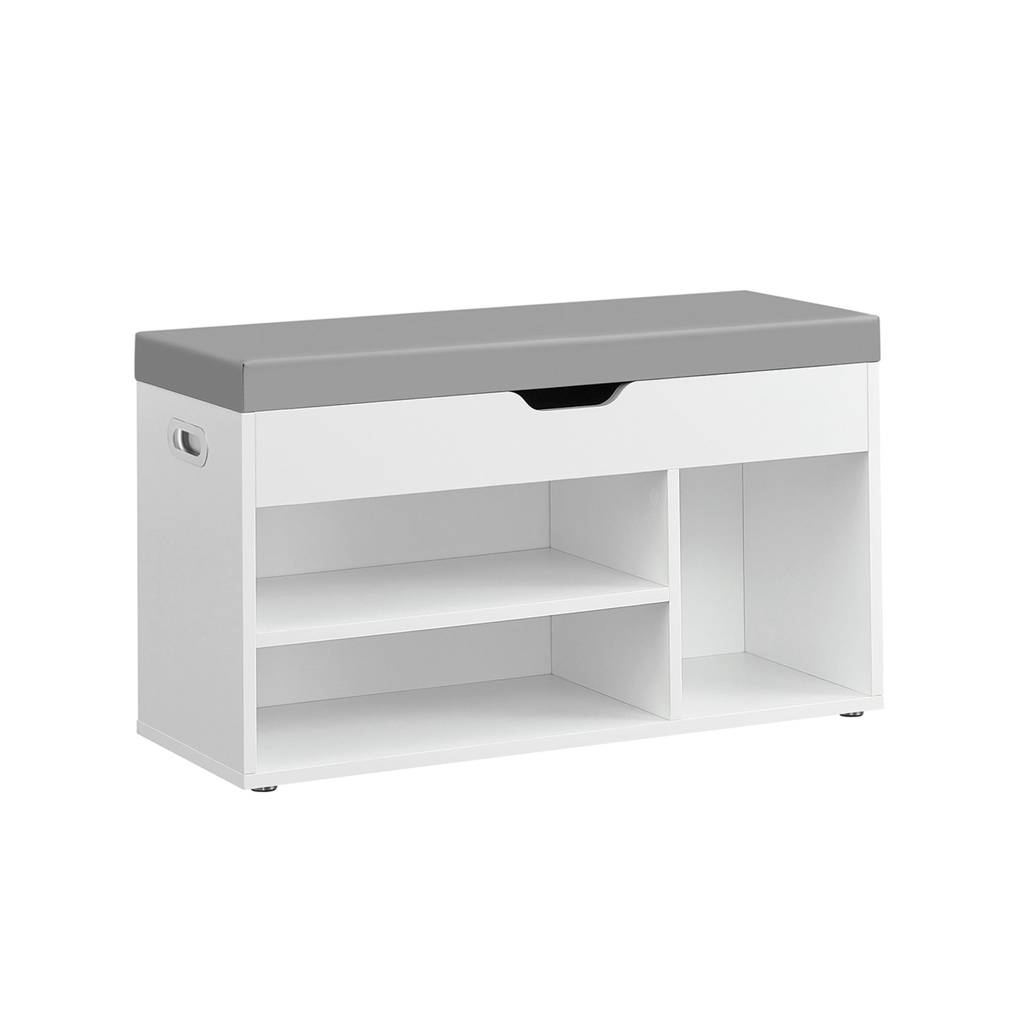 Shoe Bench with Cushion 3 Compartments White - image 39