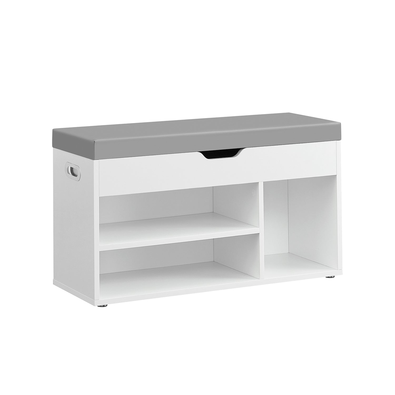 Shoe Bench with Cushion 3 Compartments White - image 39