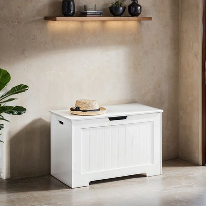 Entryway Storage Cabinet, Shoe Bench for Bedroom, Living Room, 40 x 76 x 48 cm, White - image 1